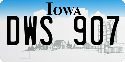 IA license plate DWS907