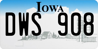 IA license plate DWS908