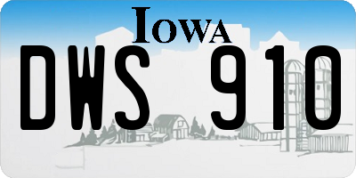 IA license plate DWS910