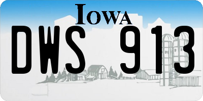 IA license plate DWS913