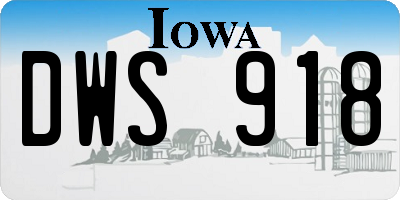 IA license plate DWS918