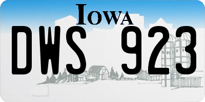 IA license plate DWS923