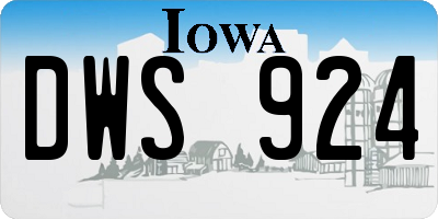 IA license plate DWS924