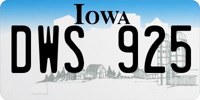 IA license plate DWS925