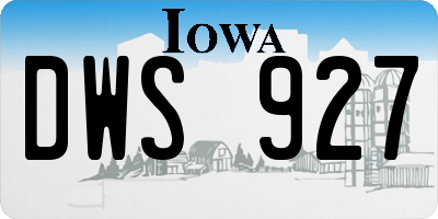 IA license plate DWS927