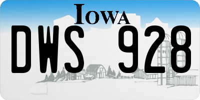 IA license plate DWS928