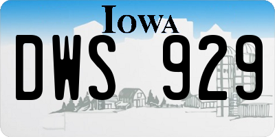 IA license plate DWS929