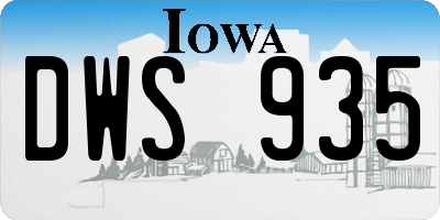 IA license plate DWS935