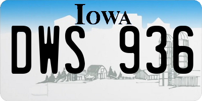 IA license plate DWS936