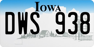 IA license plate DWS938