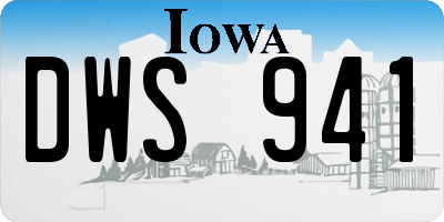 IA license plate DWS941