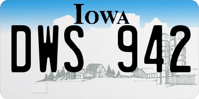 IA license plate DWS942