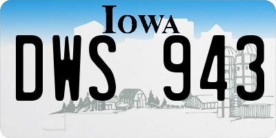 IA license plate DWS943