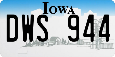 IA license plate DWS944