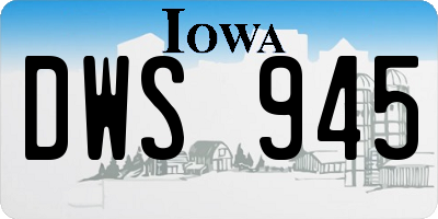 IA license plate DWS945