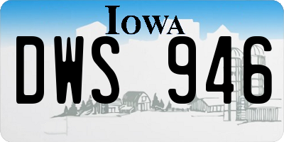 IA license plate DWS946