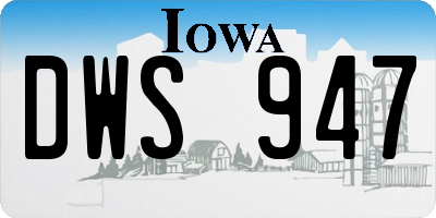 IA license plate DWS947