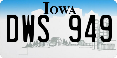 IA license plate DWS949