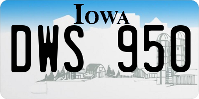 IA license plate DWS950