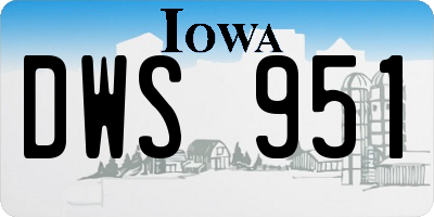 IA license plate DWS951