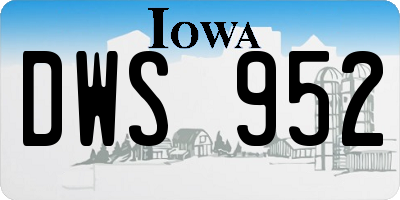 IA license plate DWS952