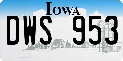 IA license plate DWS953