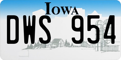 IA license plate DWS954