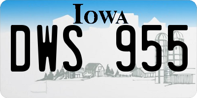 IA license plate DWS955