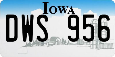IA license plate DWS956