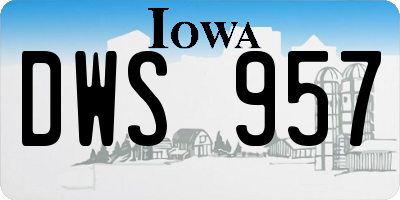 IA license plate DWS957