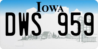 IA license plate DWS959