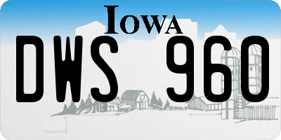 IA license plate DWS960