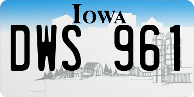 IA license plate DWS961