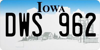 IA license plate DWS962