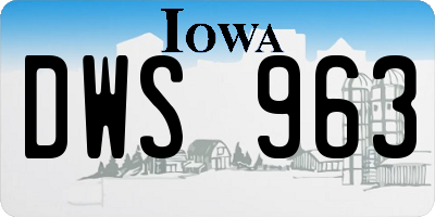 IA license plate DWS963