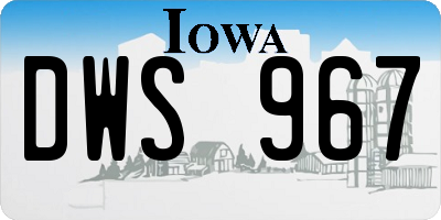 IA license plate DWS967