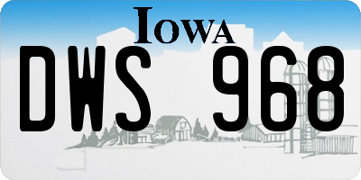 IA license plate DWS968