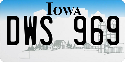 IA license plate DWS969