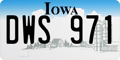 IA license plate DWS971