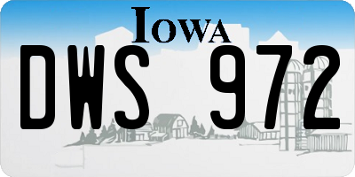 IA license plate DWS972