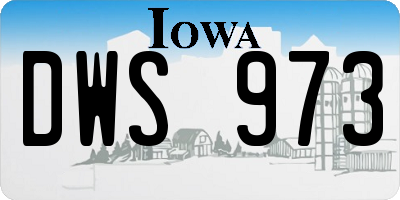 IA license plate DWS973
