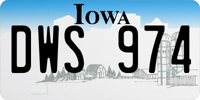 IA license plate DWS974