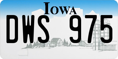 IA license plate DWS975