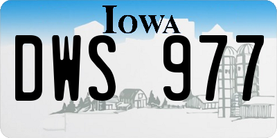 IA license plate DWS977