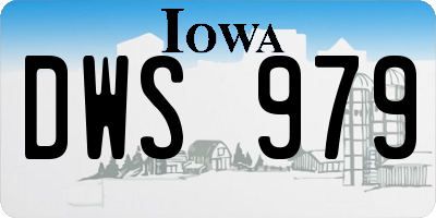 IA license plate DWS979
