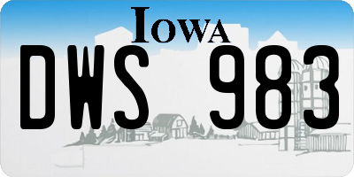 IA license plate DWS983