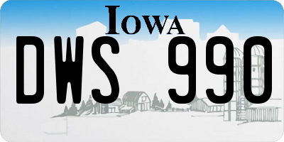 IA license plate DWS990