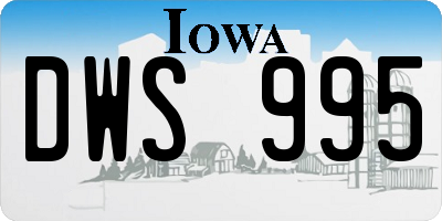 IA license plate DWS995
