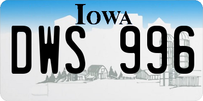 IA license plate DWS996