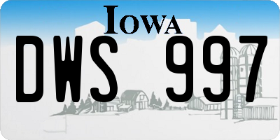 IA license plate DWS997